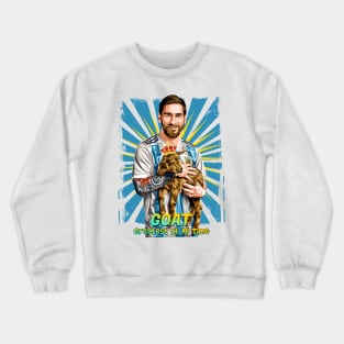 Illustrating Lionel Messi, the GOAT of Football Crewneck Sweatshirt